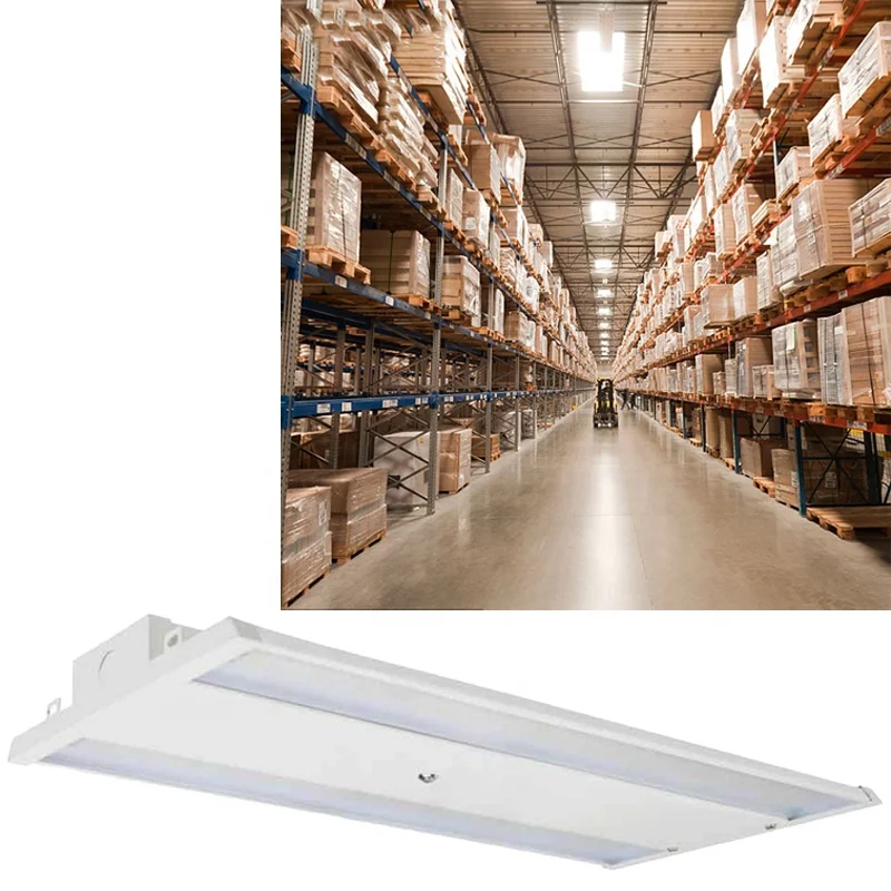 100W 18500ML Linear high bay light Dimmable AC120-277V warehouse workshop hanging rectangle pendent lamp LED chandelier