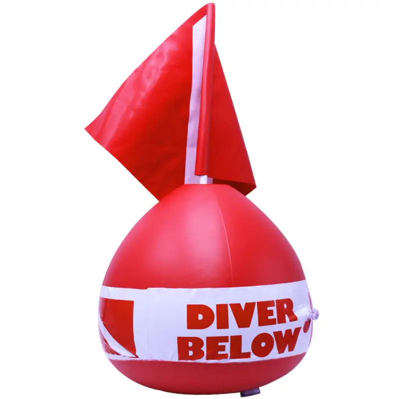 High Visible Durable Portable Diving Inflatable Float Signal Floater Buoy Bal with Dive Flag For Diving, Snorkeling