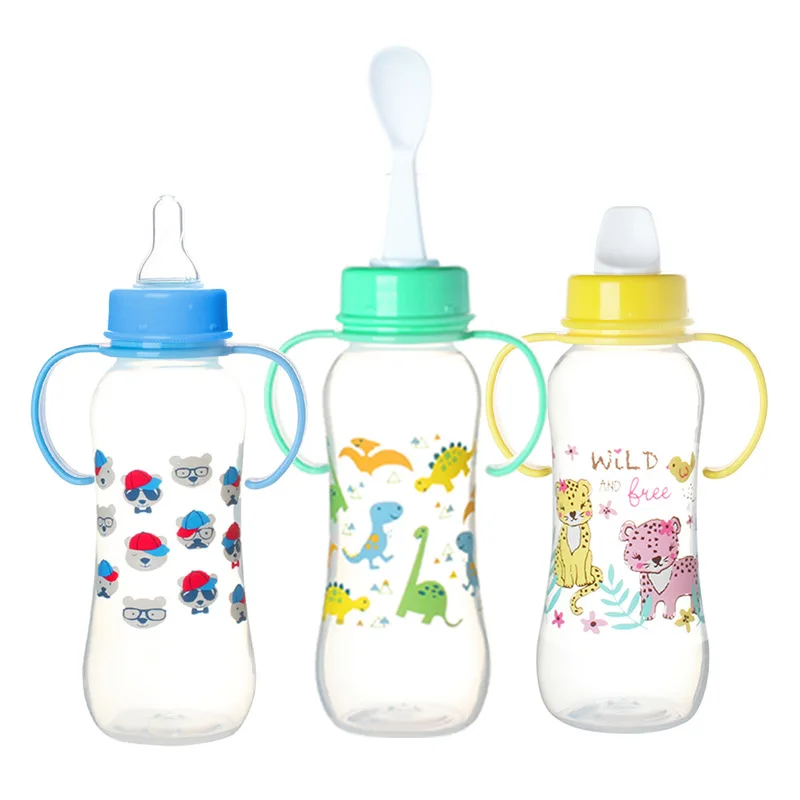 Multifunctional Baby Bottle 3 in 1 Pacifier Spoon Duck Beak PP Food Grade With Handle Standard Caliber