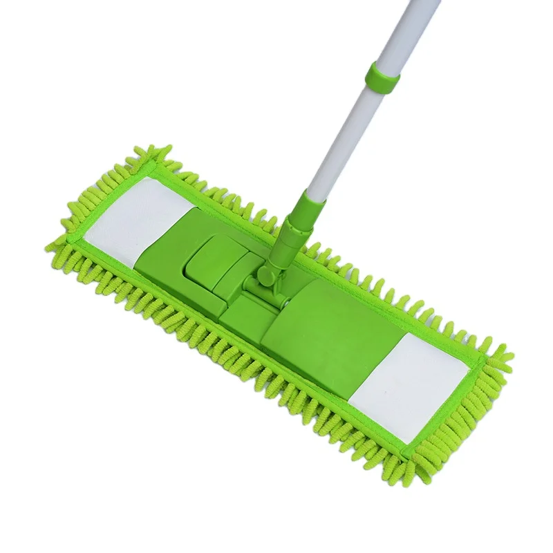 Microfiber Chenille Folding Flat Mop Adjustable Cleaning Flat Floor Washable Mop With Telescopic Handle