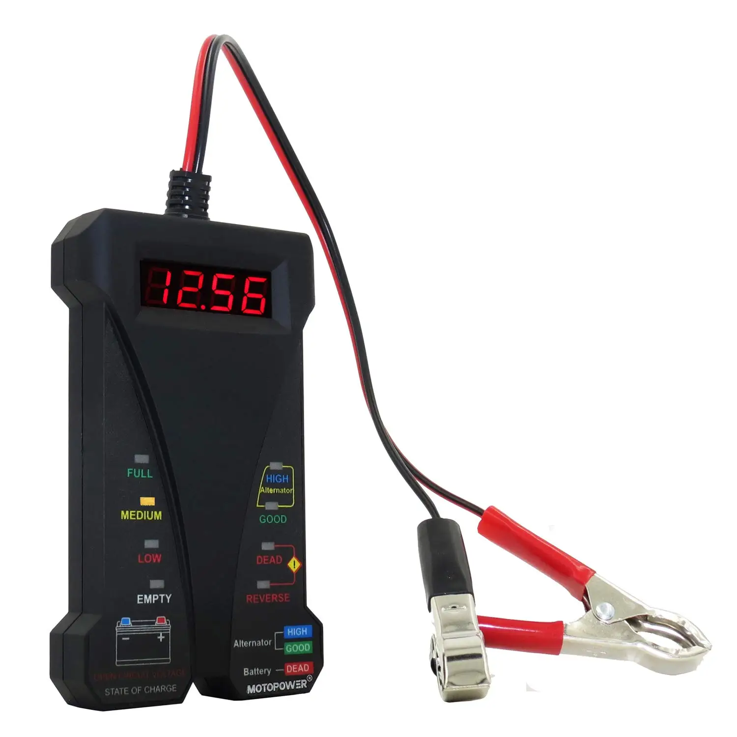 12V digital car battery tester voltmeter and charging system analyzer with LCD display battery analyzer
