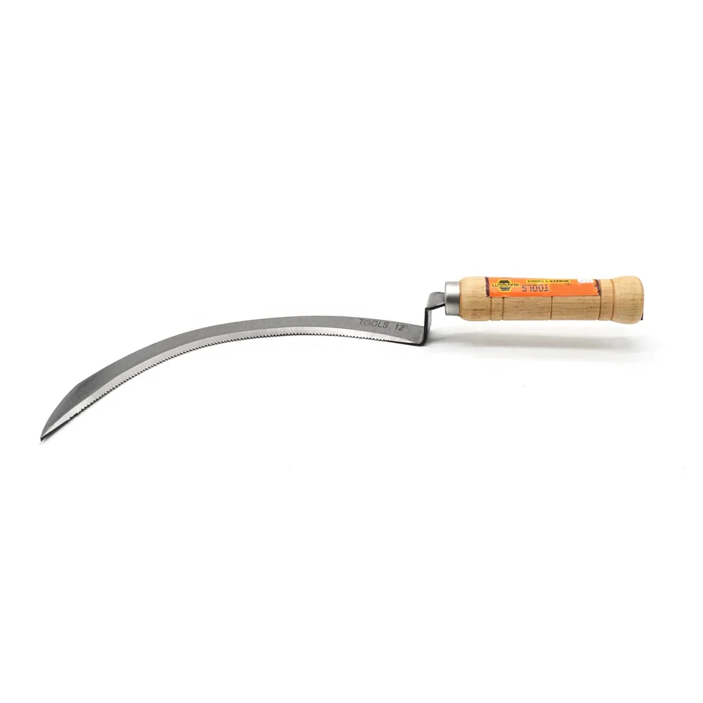 Agricultural Hand Tools Farming Garden Sickle with wooden Handle