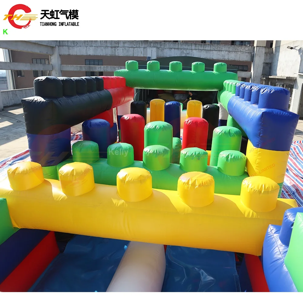 2 in 1 13m Indoor Inflatable Obstacle Course Run Sport Game Durable PVC for Garden Trampoline Park Residential or Public Use