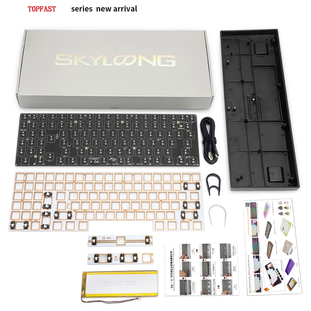 Custom Keyboard Topfast 100%/80%/60% Key Keyboard Brass Aluminum Gk64 Mechanical Keyboard Cnc Case
