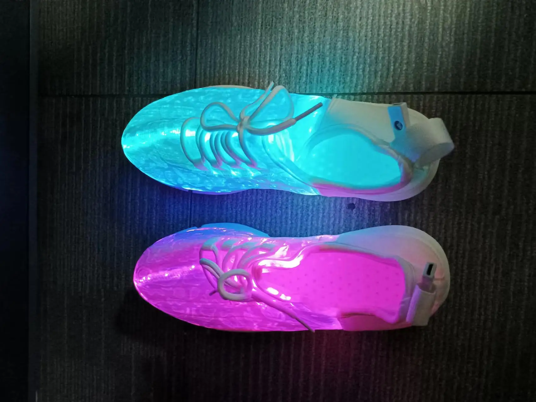 RGB моющаяся волоконно-оптическая обувь светящаяся светодиодная ткань унисекс