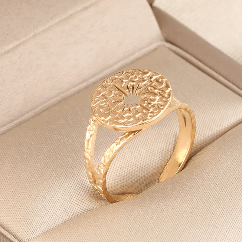  Popular Gold Plated Engraved Logo light Shape Eternity stainless steel signet