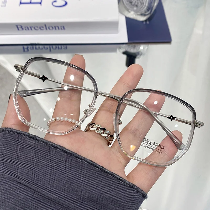 2023 Ins Fashion Oversized Green Optical Frames Anti Blue Light Prescription Glasses Optical Glasses Frames For Women