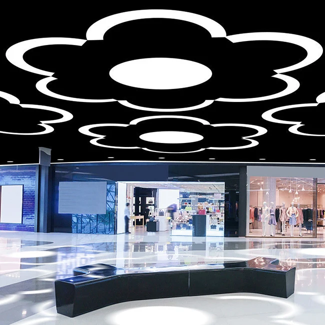 Modern 36W circle pendant light simple hollow ring led ceiling lamp for shopping mall