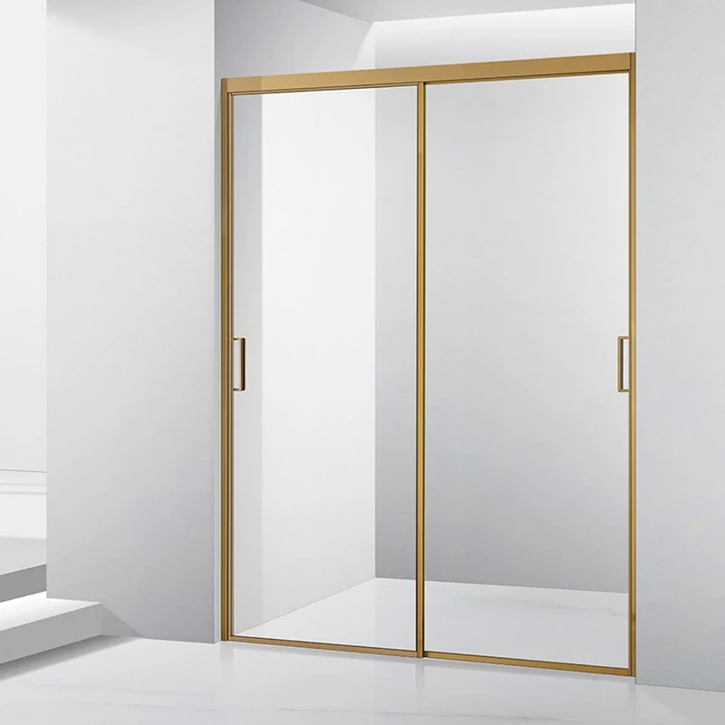 Custom Size Hotel Bathroom Shower Enclosure Sliding Double Door Pivot Hinge Triple Frame Black Shower Glass Door