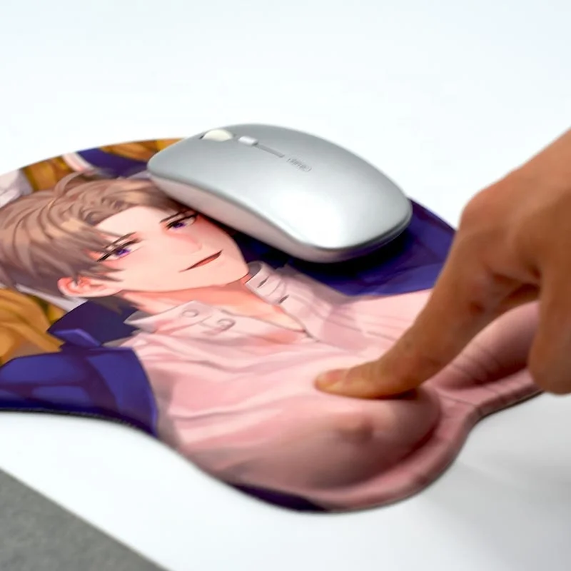 Custom Design Mousepad Sexy Personalized Gel Pectorales Man Breast Mouse Pad With Wrist Rest