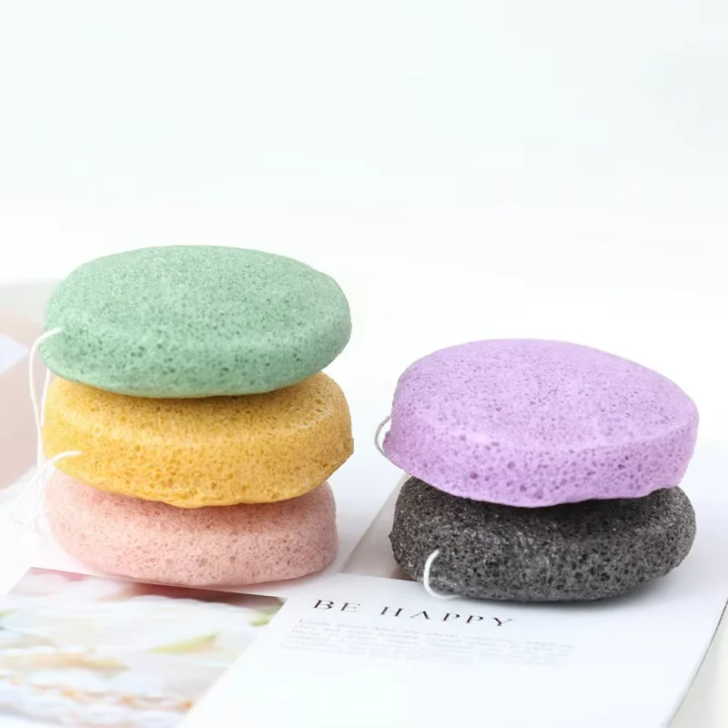 Large Japanese Facial Bamboo Charcoal Natural Konjac Sponge