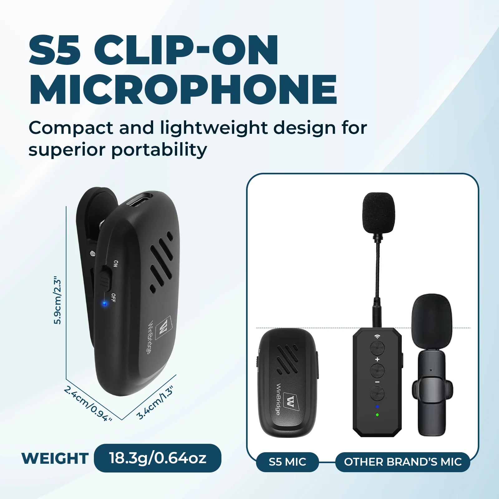 Winbridge WB005 15W Wireless Lavalier Lapel Voice Amplifier