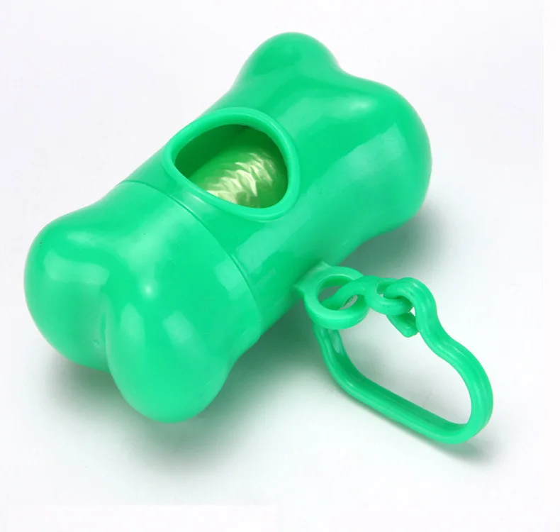 Cheap hot sale Pet Bone type litter box pet Dog poop waste trash bags with dispenser holder bag dispenser set