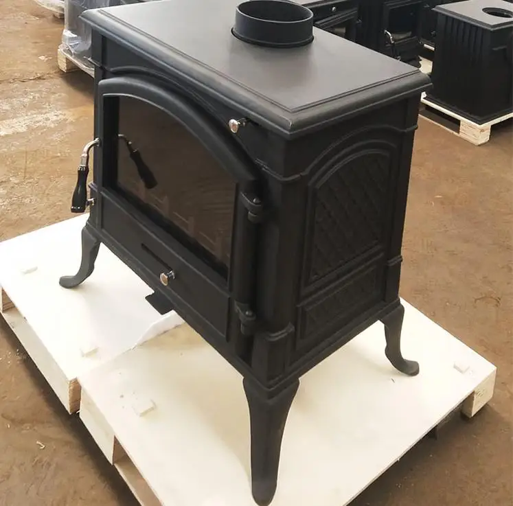 Hot Seller Large Cast Iron Stove Good Efficiency Indoor Wood Burning Stove Matt black Fireplace
