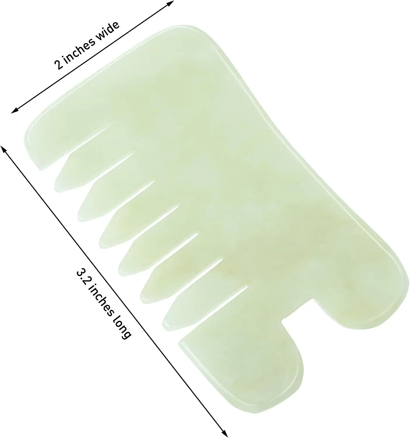 SFM Brand Natural Green Jade Gua Sha Hair Comb Xiuyan Jade Gua Sha Tools with Custom Logo Wide Tooth Comb Face Home Massaging
