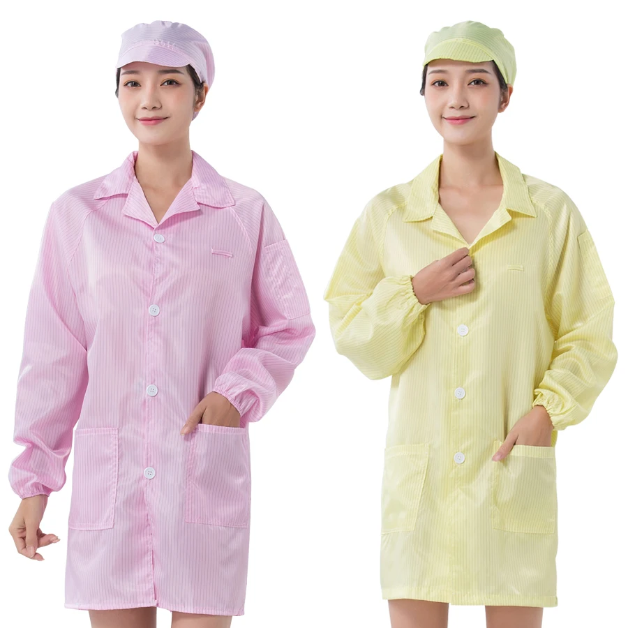 5mm Grid Esd Smocks/99% Polyester Smock/antistatic Smock Gown Manufacturer Cleanroom Esd Coat