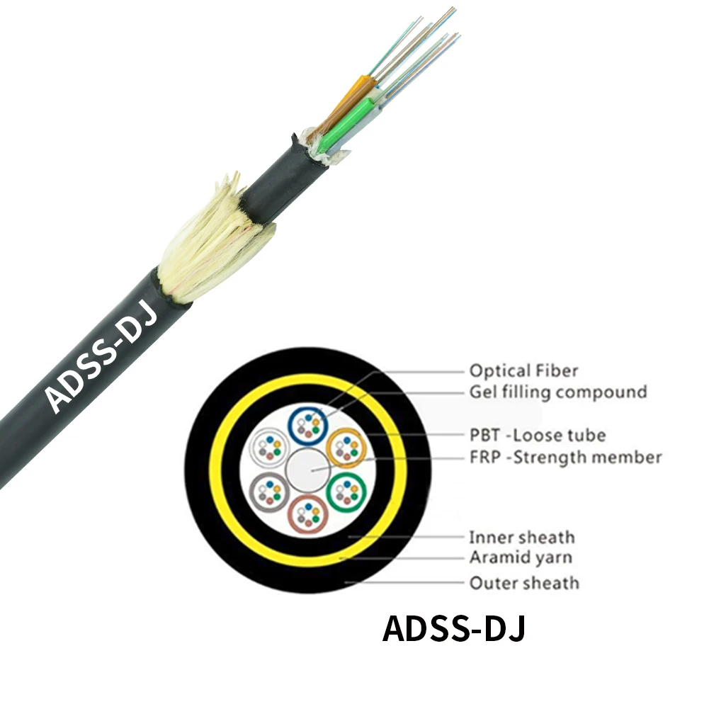 FTTH fibra optica adss 48 hilos Communication Single-mode Multi-mode Fiber Optic Cable