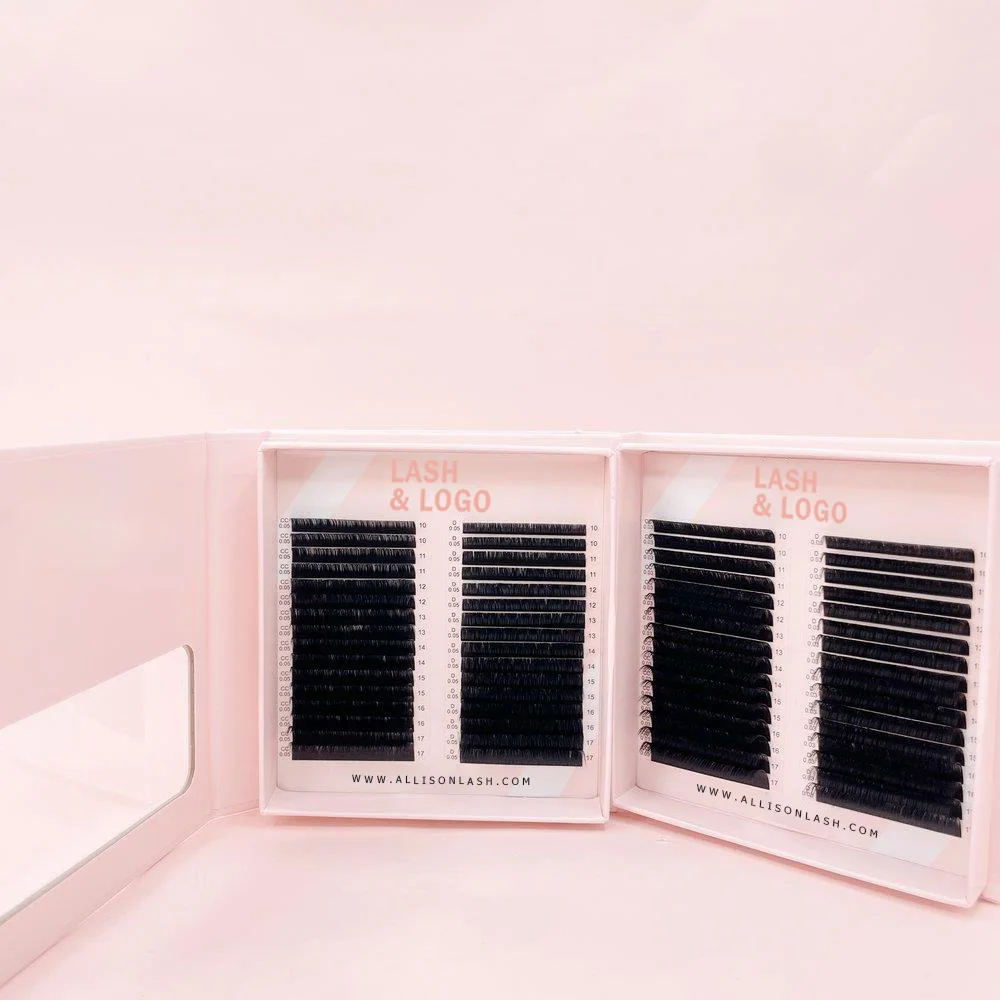Wholesale 6-25mm 0.03mm0.05mm 0.07mm C Cc D Dd Curl Matte Black Eyelash Extensions Custom Logo Russian Volume Lash Extension