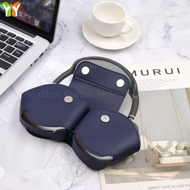 YY Personalized PU Leather Headphone Cases Cover Waterproof Headset Protective Case Over-Ear  Leather Earphone Bag Cover Holder