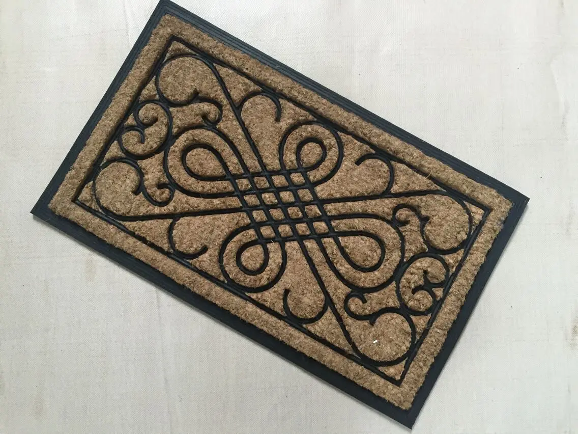 Non Slip Welcome Coconut Coco Coir Doormats with Rubber Border