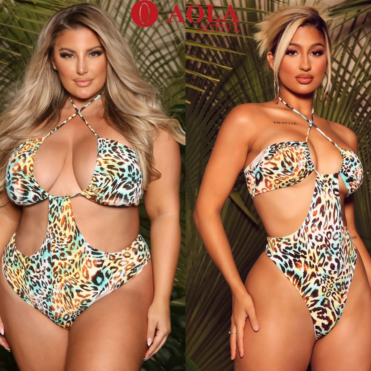 Ladies Plus Size One Piece Swimsuit Solid Color Mesh Fat Woman Swimsuit
