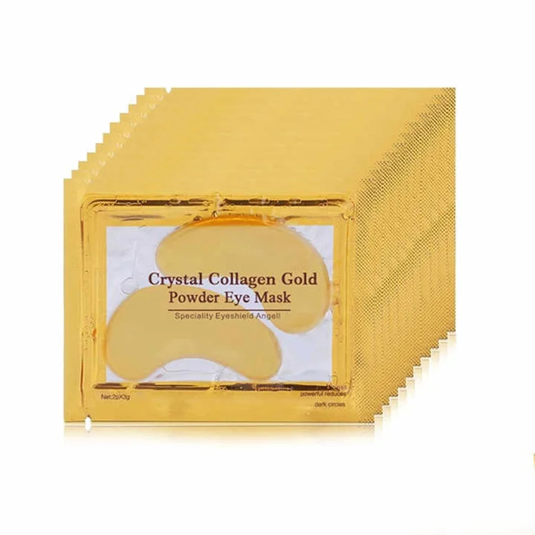 Crystal Gold Lady Series 24K gold Collagen Eye Pads Best under Gel Eye Mask Treatment Sheet Form Chemical Ingredient