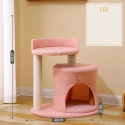 Cat Climbing Pink Tree Pet Climbing Frame Jumping Cats Scratcher Tower Tree House Scratching Post Modern Cats Tree Furniture