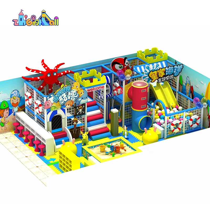 Ocean theme Kids Park playground indoor Amusement Equipment small Playground Indoor design