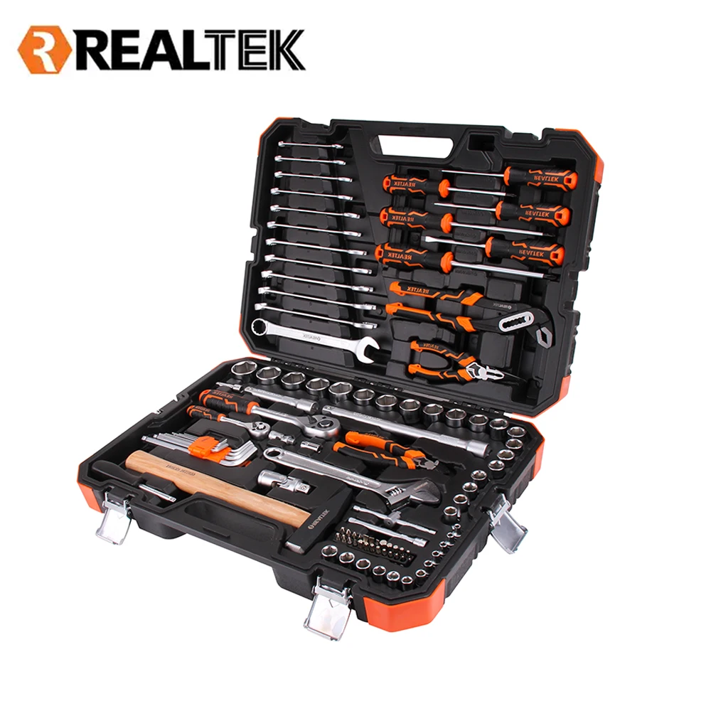 Профессиональный ящик для инструментов Realtek 100 шт. набор ремонта гаражных