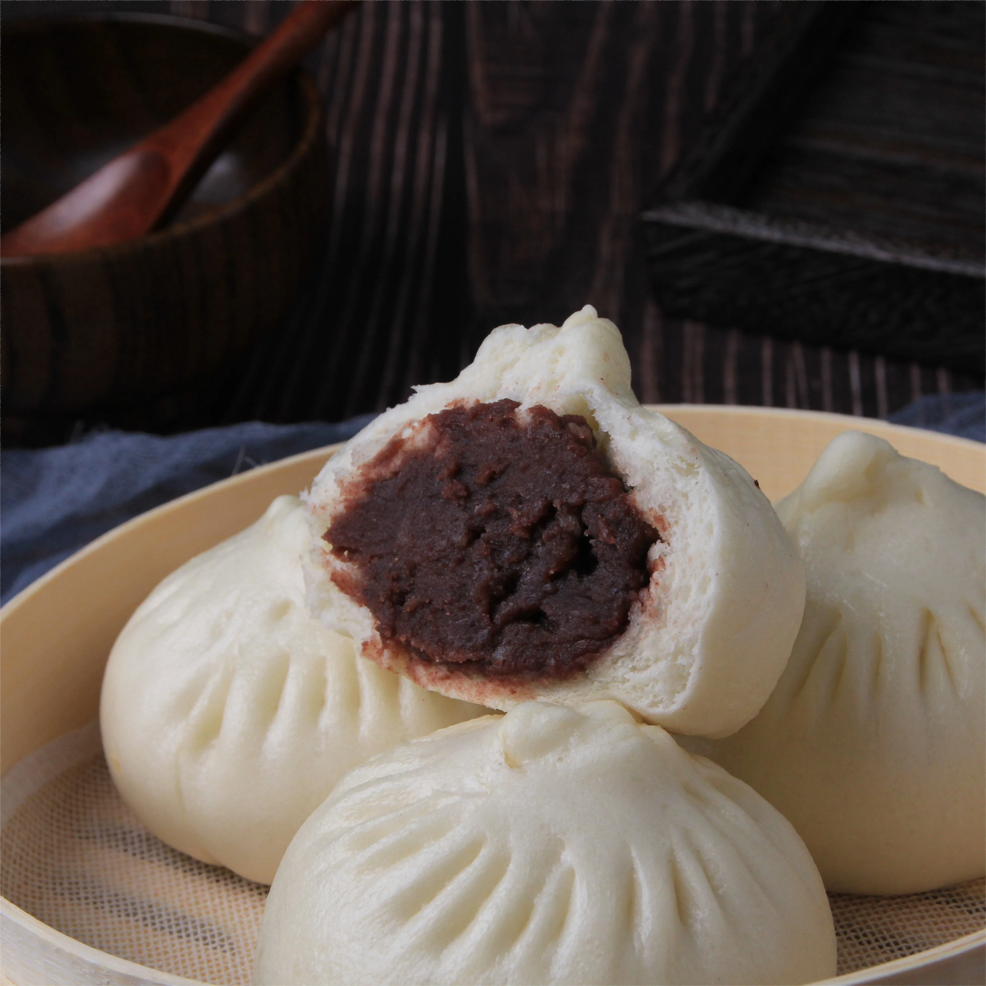 HACCP Certified Red Bean Bun Steamed Bun Stuffed with Red Bean Smashed Bean Bun Baozi