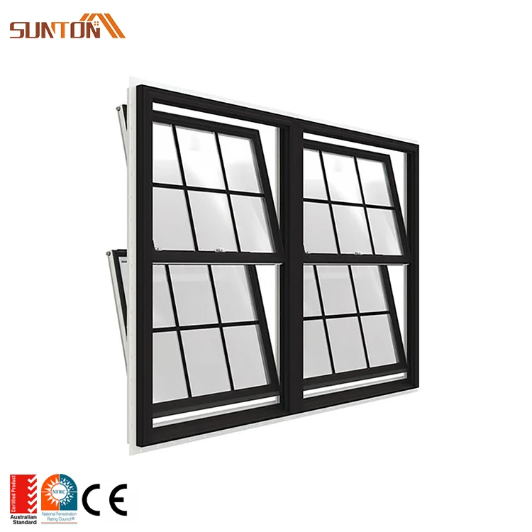 Custom aluminum lift up and down windows modern vertical sliding aluminium glass double hung sash window for house hotel villa