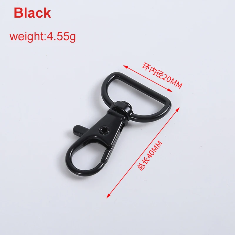 Factory Wholesale 20mm 2cm Zinc Alloy Lanyard Hook Silver Black Gold Metal Bag Buckle Hook Lanyards & Bags Accessories In Stock