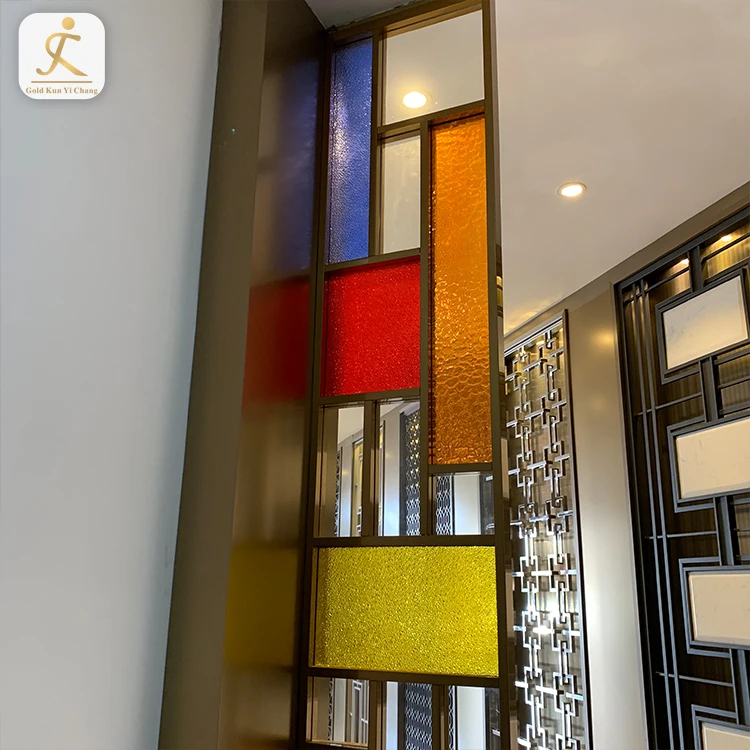 304 201 Stainless Steel Room Full Height Divider Screen Partition Color Patchwork Combination Thin Decorative Room Partition