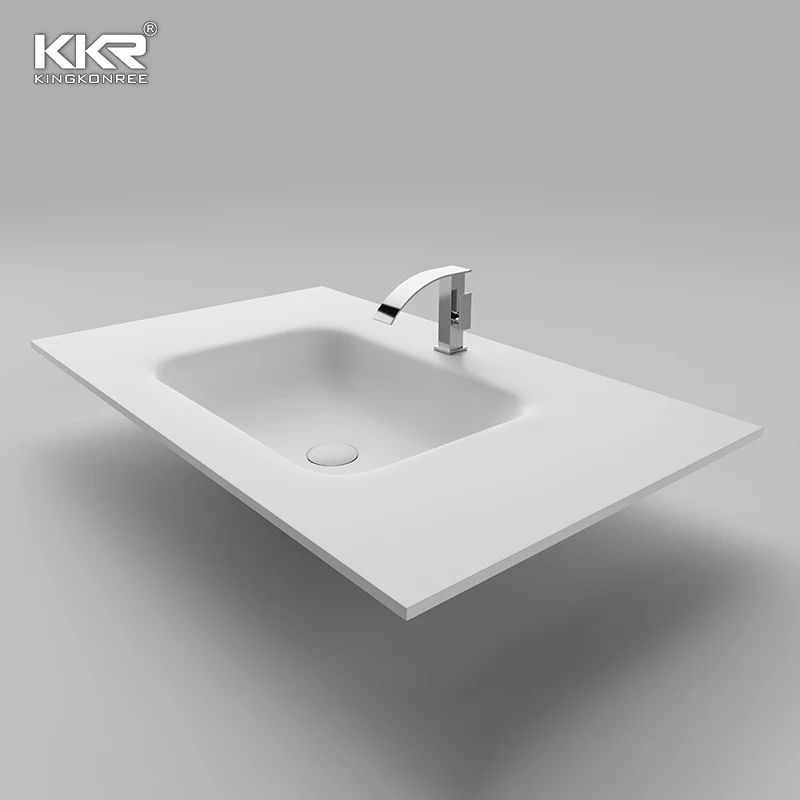 Maximizing Space Integrated Sink on Solid Surface Vanity Combo for Modern Living