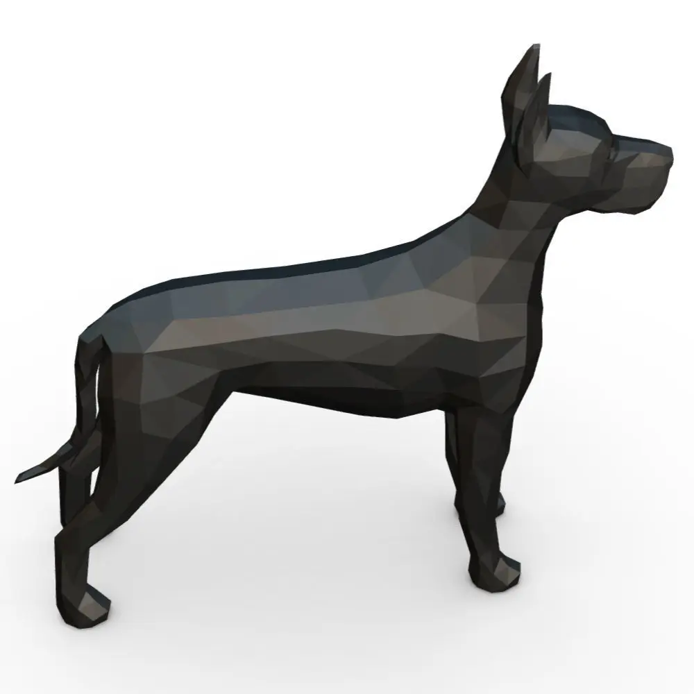 Wholesale Custom Fiberglass Resin Crafts 3D Printing Sculpture Animal Figurines Great Dane Dog Statue