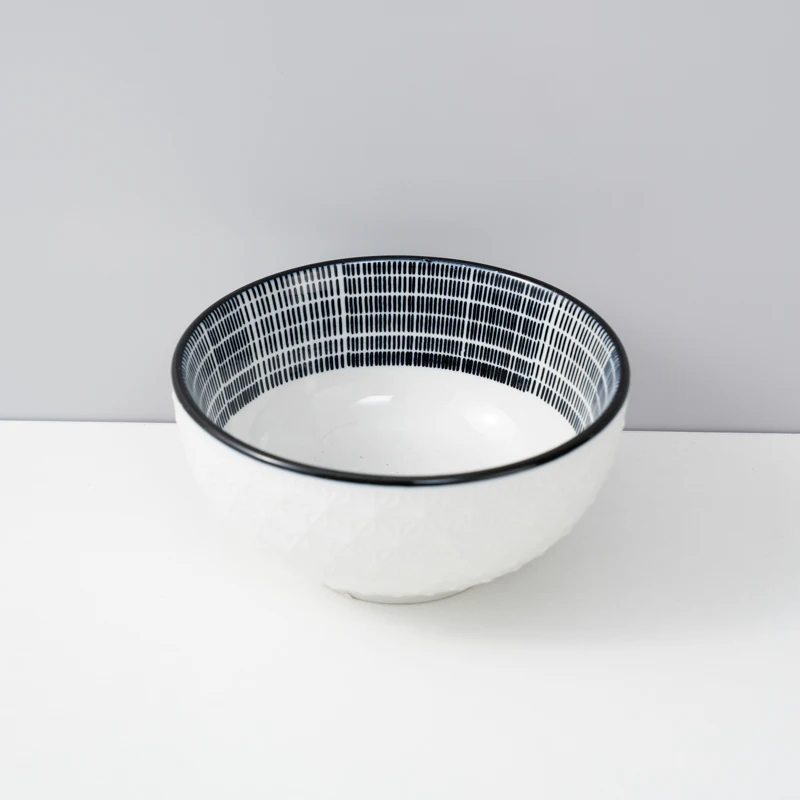 Huilang Popular Ceramic Bowl Ceramic Western Design Printing Salad Bowl Porcelain High-Quality Craftsmanship Dinnerware Set