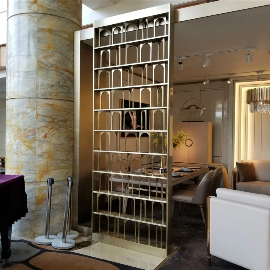Interior Hotel Decorative Direct Design Modern House Metal Partition Standing 201 304 Stainless Steel Screens & Room Dividers