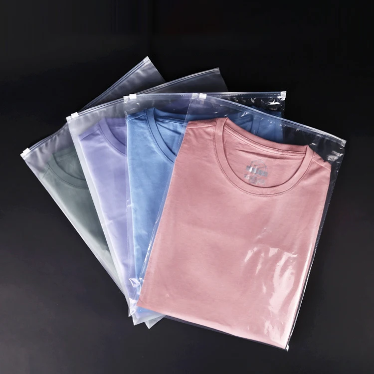 Custom logo Printed Resealable PE PVC Slider Frosted Zipper Bag Plastic Clothing Bikini T Shirts Packing Zip Lock Packaging Bag