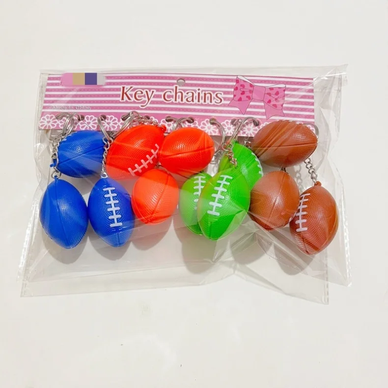 New Creative Simulation Mini Rugby Keychain Keyring Car Pendant Sports Games Small Gift