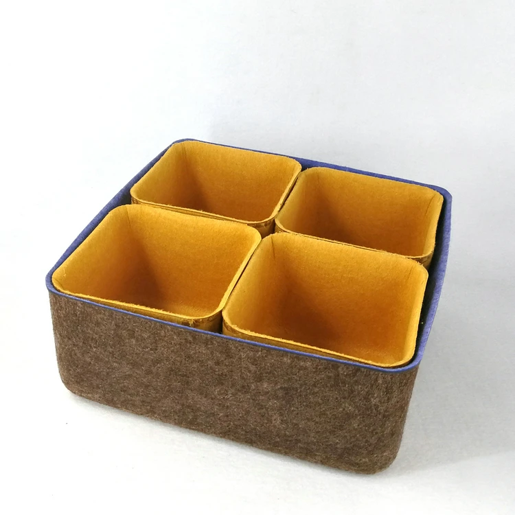 2024 Wholesale Polyester Storage Basket Durable Materials Large Size Laundry Bag Folding Felt Basket Custom Accepted
