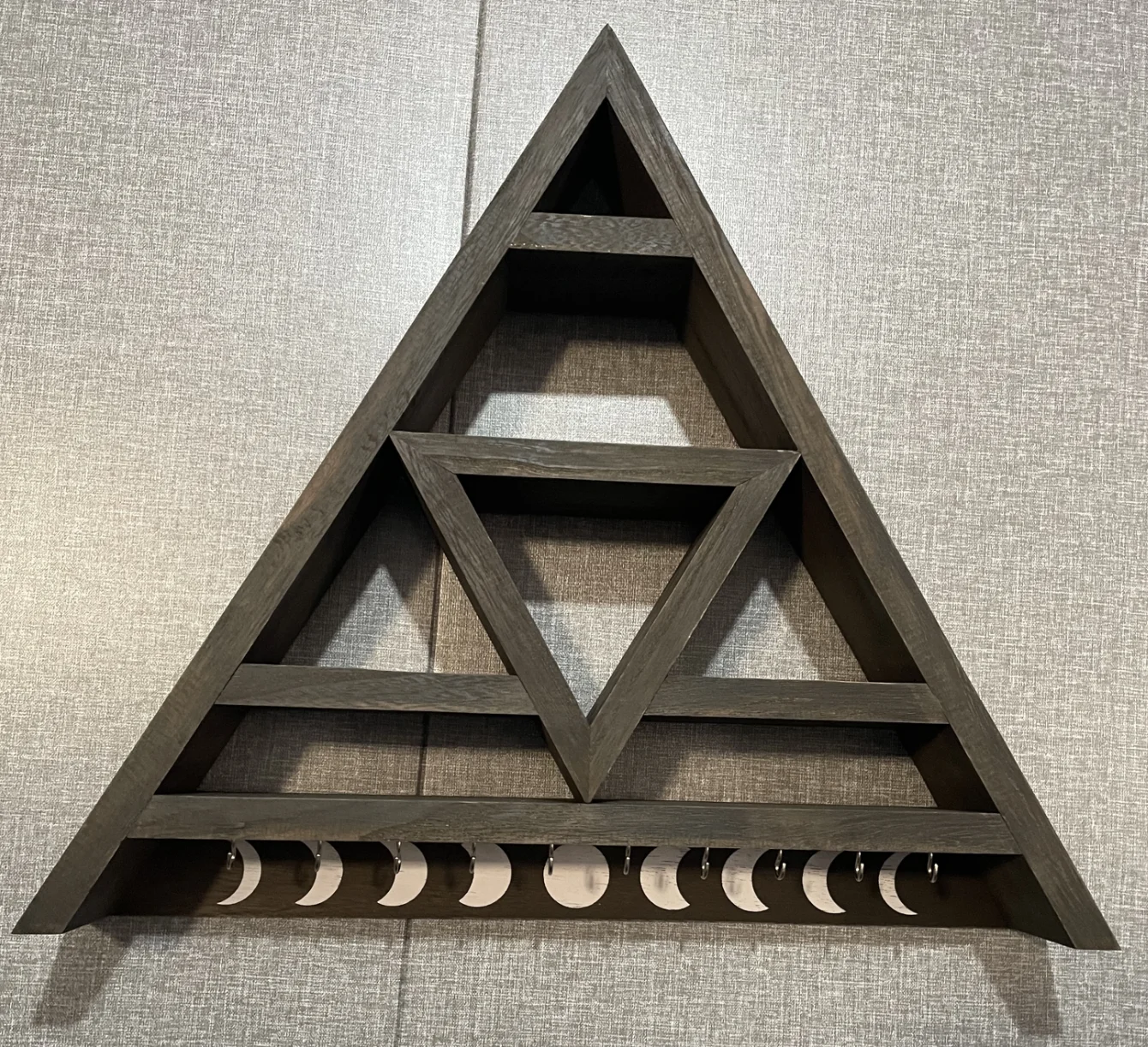 Triangle Wall Shelf Crystal Shelf Display for Stones Witchy Decor for The Home, Crystal Holder Crystal Display Shelf