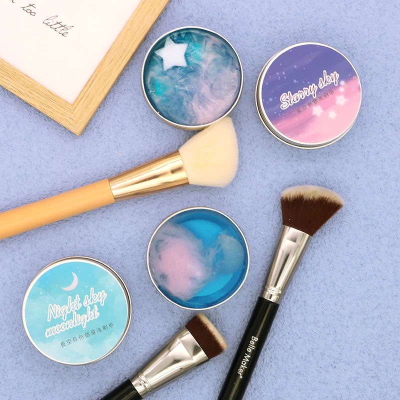 Beautiful  Galaxy Cosmetic Brush Cleaning Soap  perfume  Cosmetics powder Washing Soap