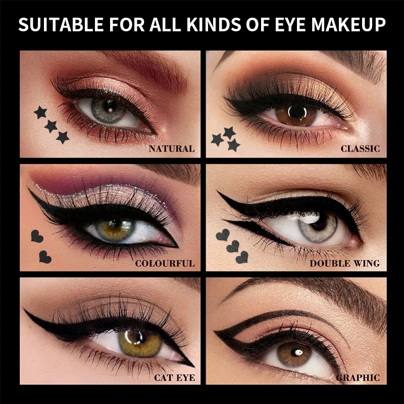 Korean Private Label double head eyeliner wing stamp waterproof long lasting liquid stamp seal eyeliner pen