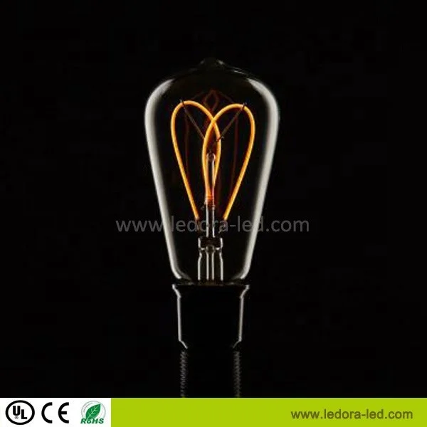 Soft Spiral led filament vintage edison bulb led horn 2200k 2700k warm white dimmable for decoration