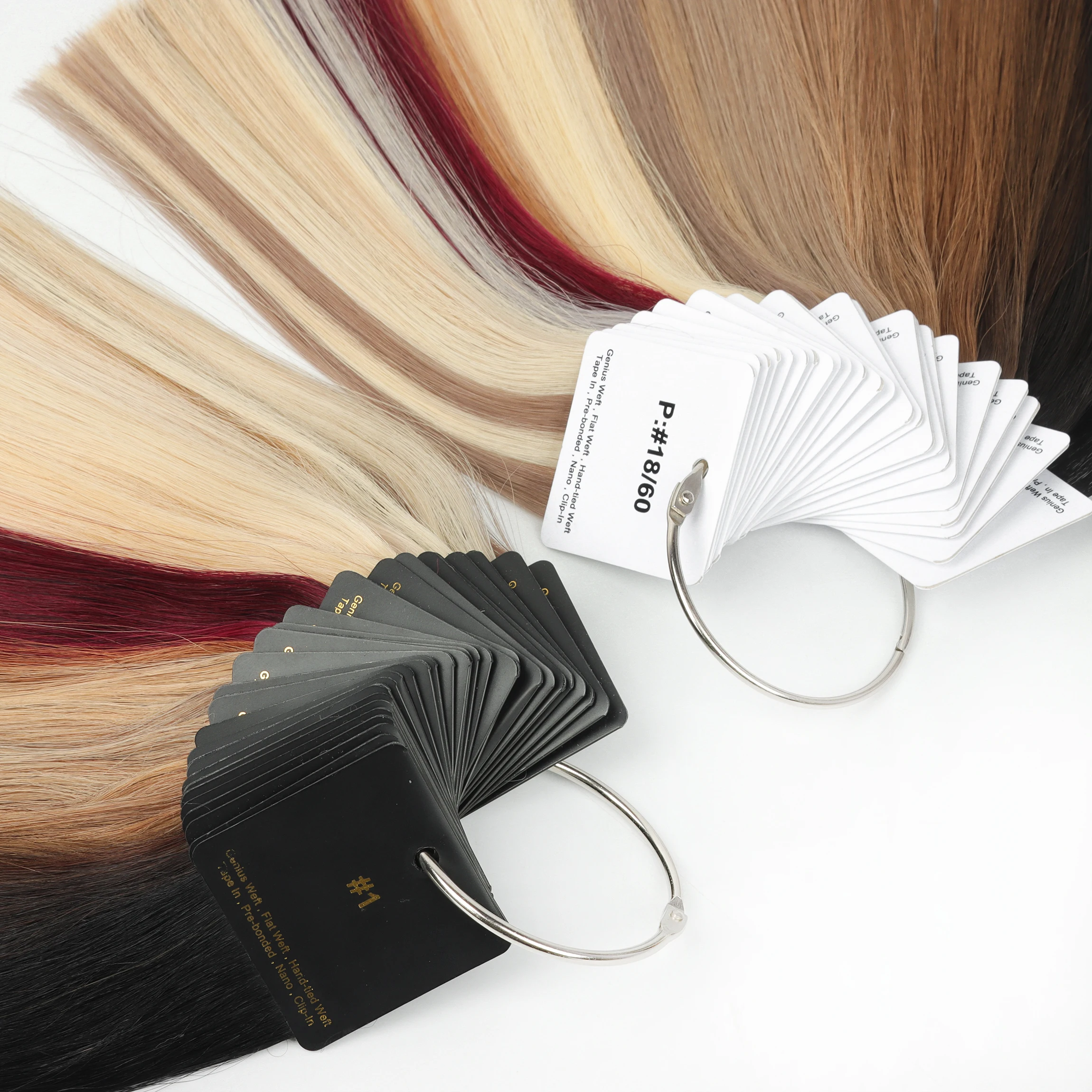 Most Popular Color Swatch Hair Weft Pro Bonded Tape in Hair Genius Weft Human Hair Extension Balayage Luxury Colour Ring