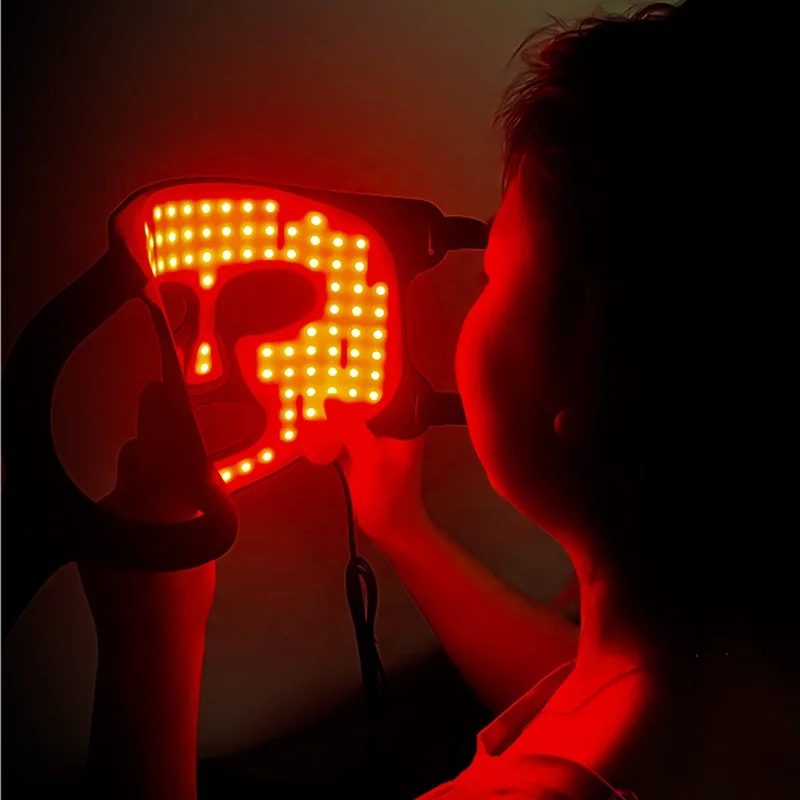 Home use infrared red led light device Wireless Led Beauty face Mask Infrared Led Mask Light Therapy Silicone Led Facial Mask