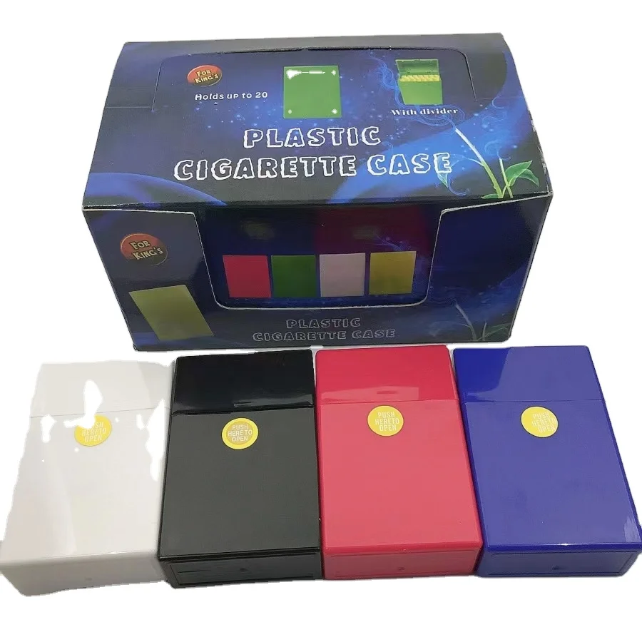 Smoking Accessories Candy Color Plastic Tobacco Case Lady Portable Cigarette Container Travel Cigarette Box Case