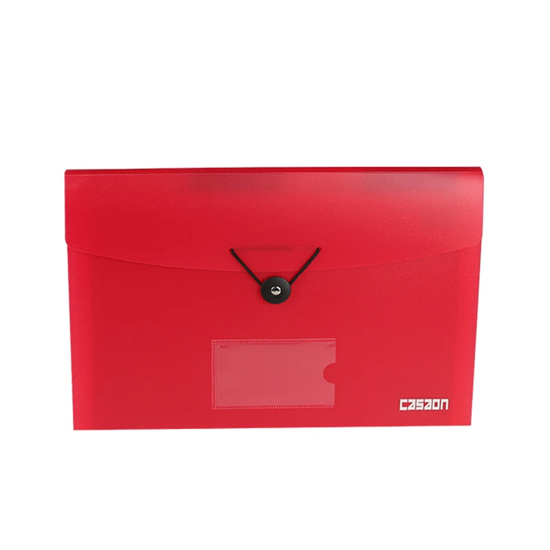 Simple 12 pocket extension folder pp plastic sorting file manager with buckle rope