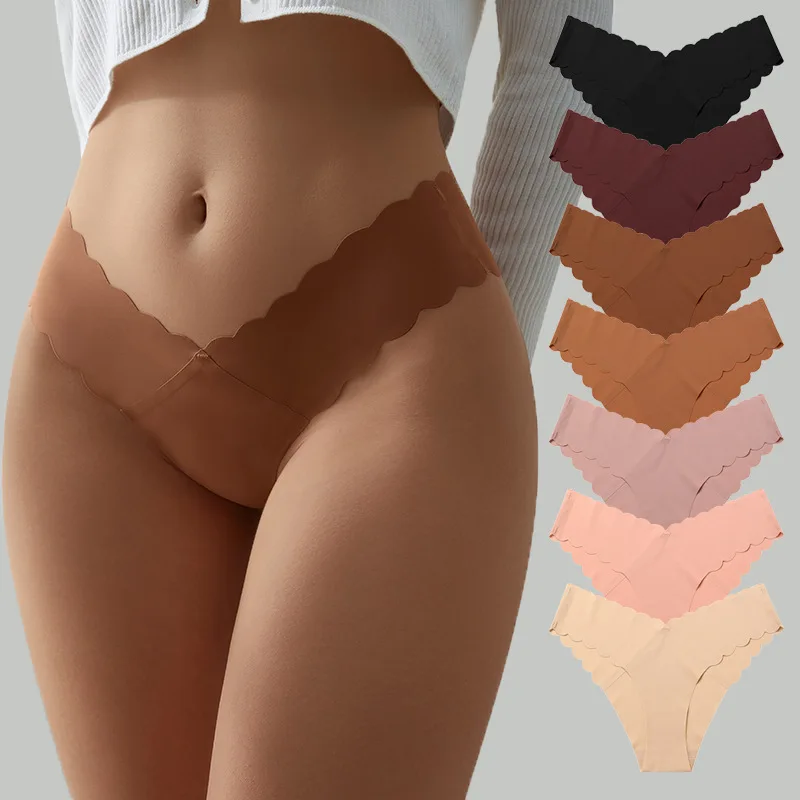 Seamless Ice Silk Underwear Ladies Low Waist plus Size Briefs Cotton Crotch Breathable Women Panties Yoga Underwear  0512