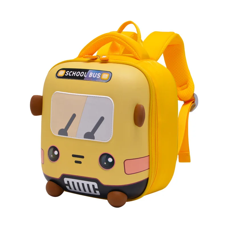 Cute Design Cartoon 3D School Bus Car Child Book Bag Backpack New Kindergarten Kids Girls And Boys School Bag
